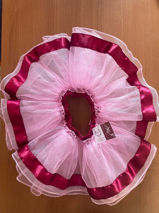 Fustă tull cu bandă de saten